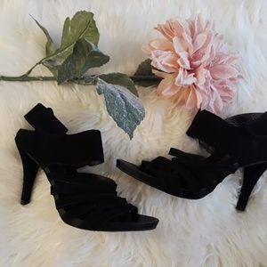 (PEDRO GARCIA) Sexy Strappy Black Heels 37.5